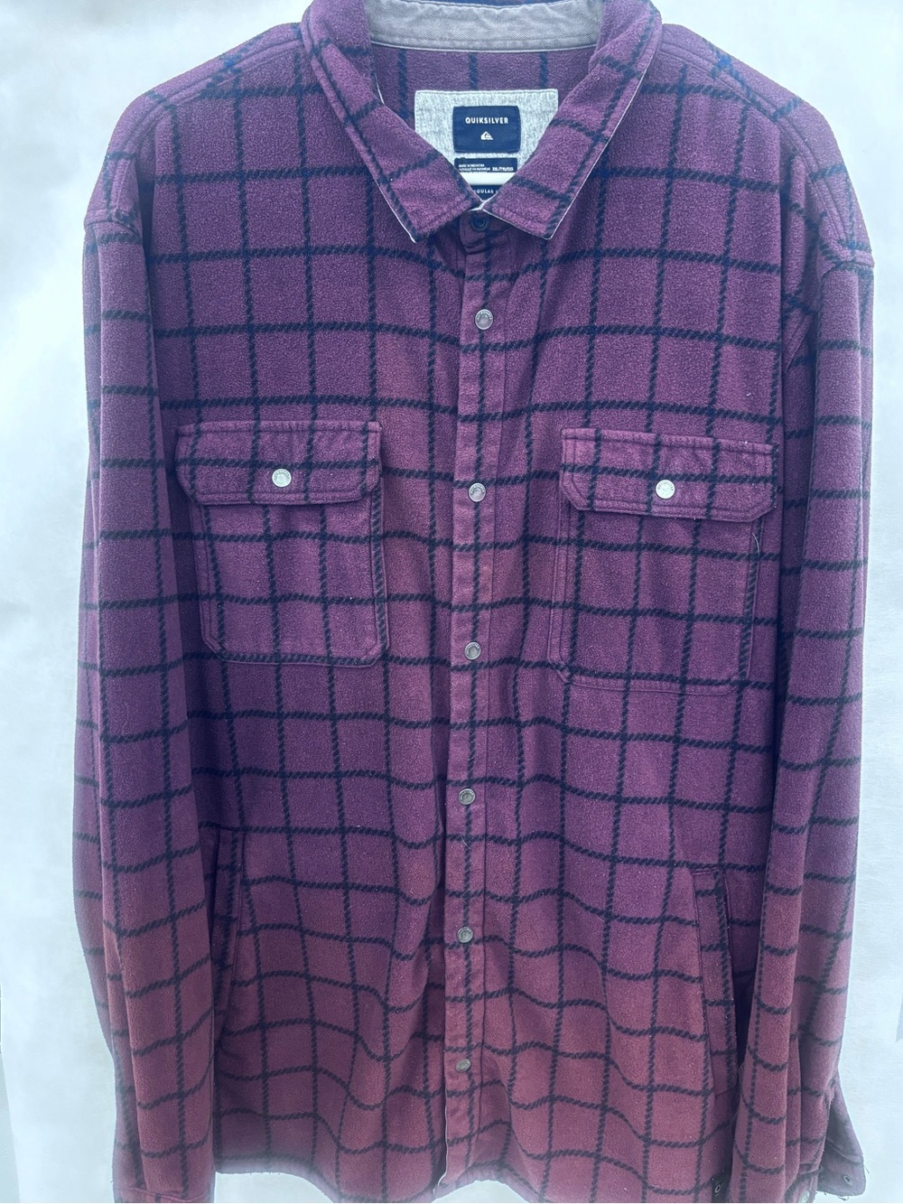 Quiksilver Men's Plum Plaid Button-Down Shirt Jacket